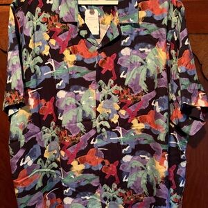 Topman Multicolor Abstract Floral Button-Up Shirt